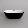 Obraz 1/2 - OVAL voľne stojaca vaňa, čierno-biela, 155x80x58 cm