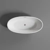 Obraz 3/4 -OVAL wanna wolnostojąca, biała, 155x80x58 cm