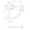 Obraz % s -Coria 80x80x5 cm Oblouková akrylátová sprchová vanička se sifonem