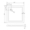 Obraz % s -Coria 80x80x5 cm Čtvercová akrylátová sprchová vanička se sifonem