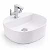 Obraz 1/3 -BERGAMO || umywalka nablatowa, ceramika, biały, zaokrąglony kształt
