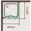 Obraz % s -Cordoba Duo Sprchová kabina 90x90, 195cm, 6mm