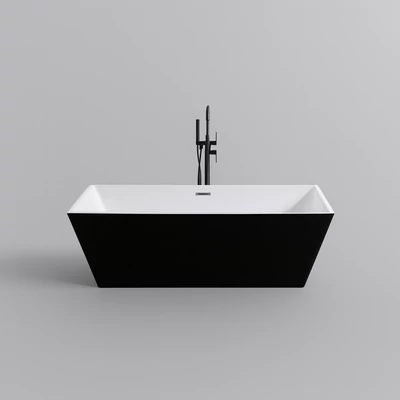 CUBE volně stojící vana, černobílá, 170x75x58 cm