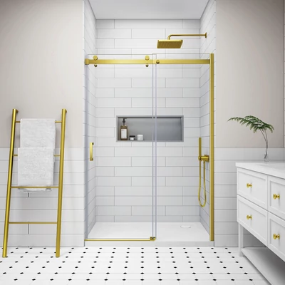 Milano Gold drzwi prysznicowe przesuwne, 120x195cm, 8mm