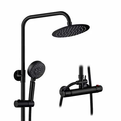 Voile Black Zestaw prysznicowy z baterią termostatyczną