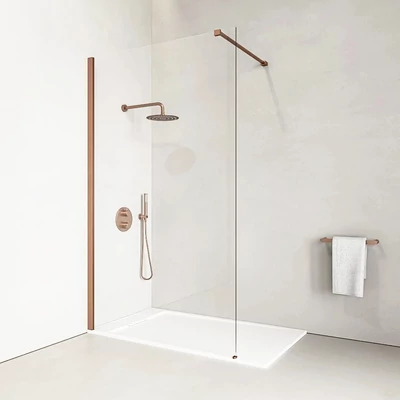 Walk-in Rose Gold zuhanyfal 80, 200cm, 8mm