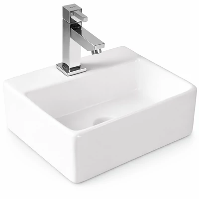 LAGE || umyvadlo na desku, keramika, bílá, hranatý