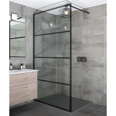 Walk-in Černá Sprchová zástěna 200cm, 8mm