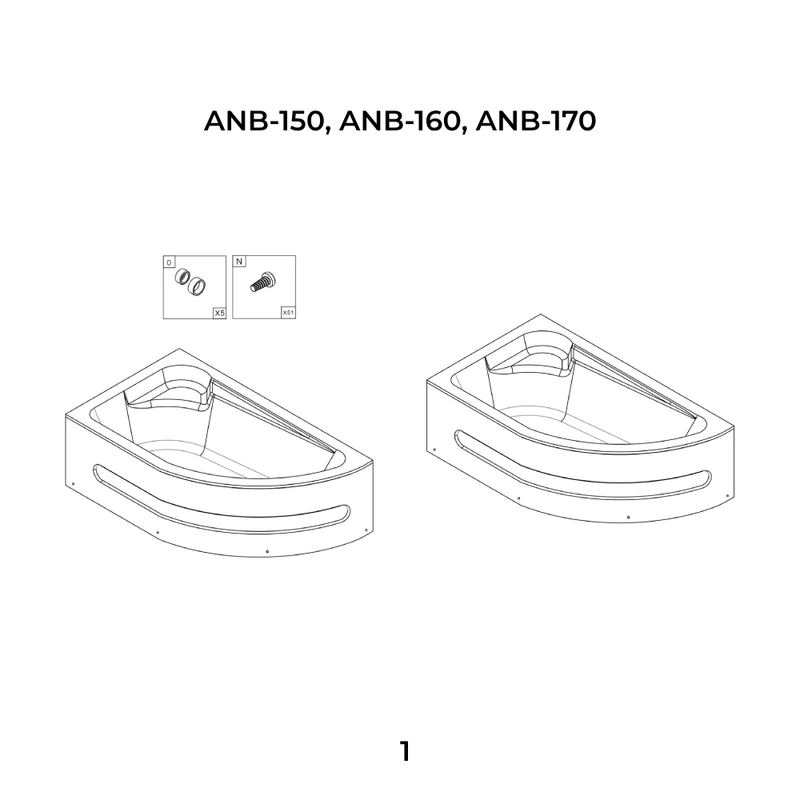 Nizza Asymetrická rohová vana levá 150x100