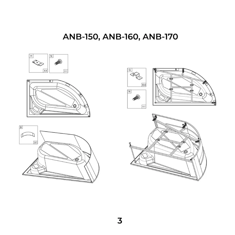 Nizza Asymetrická rohová vana levá 150x100