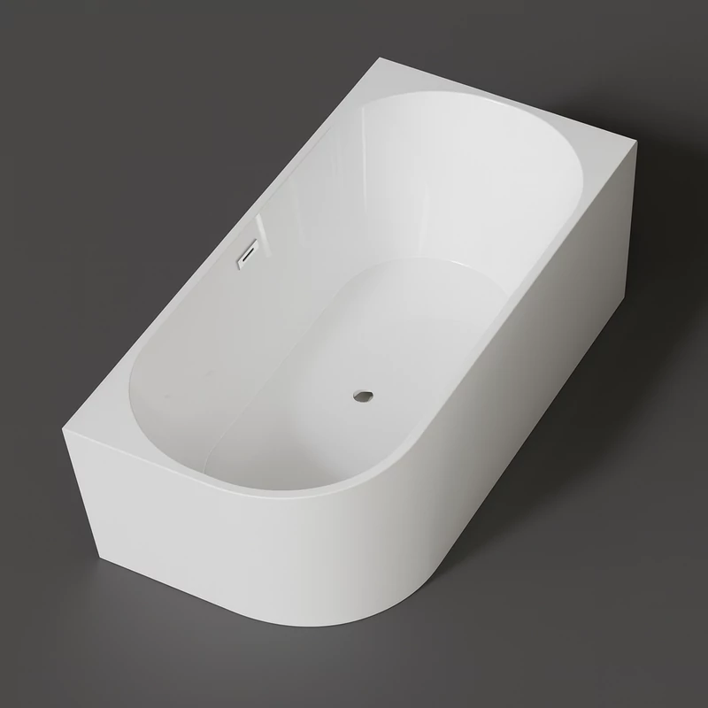 CORNER wanna półwolnostojąca, narożna, prawa, biała, 150x75x58 cm