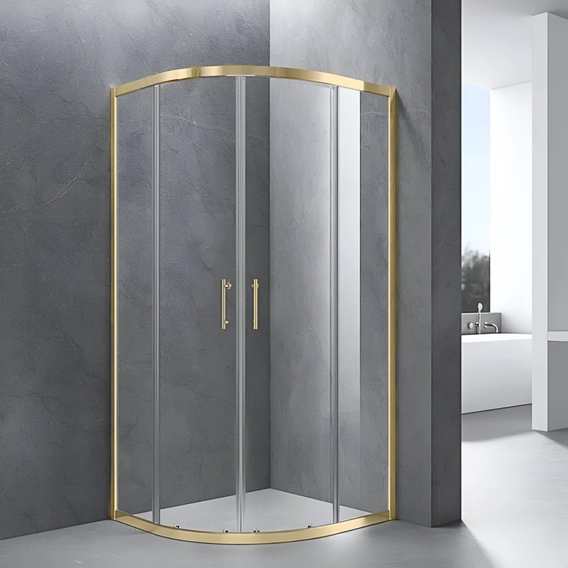 Murcia Gold zakřivená sprchová kabina 80x80, 190cm, 6mm NANO