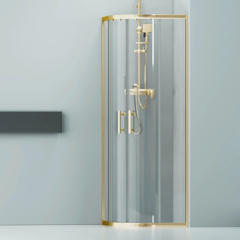 Murcia Gold zakřivená sprchová kabina 80x80, 190cm, 6mm NANO