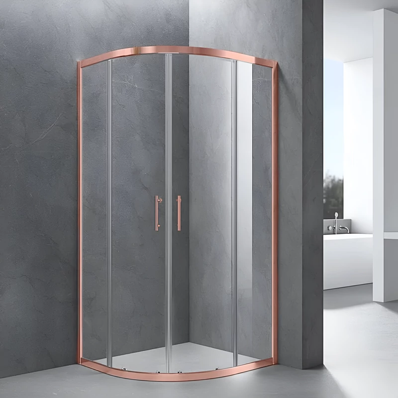 Murcia Rose Gold półokrągła kabina prysznicowa 80x80, 190cm, 6mm NANO