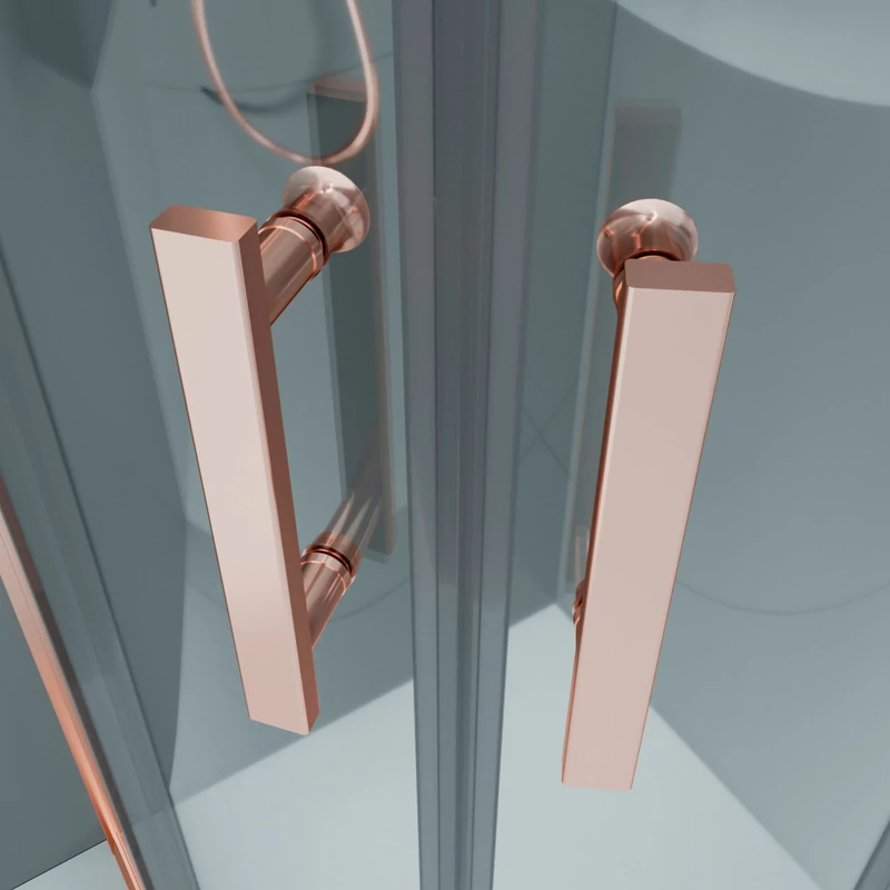 Murcia Rose Gold zakřivená sprchová kabina 80x80, 190cm, 6mm NANO