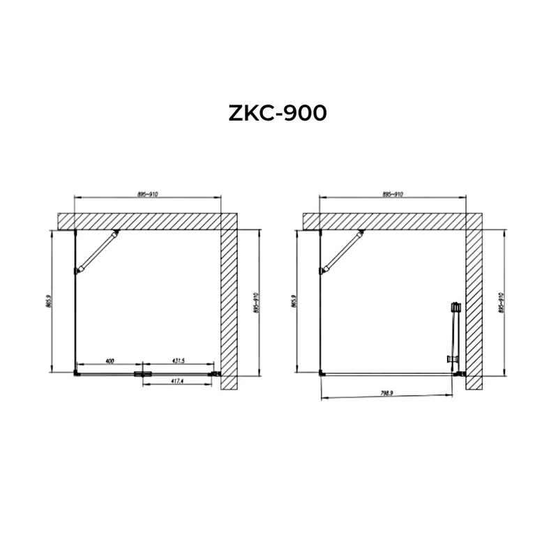 Sprchový kút Cordoba Duo 90x90, 195cm, 6mm