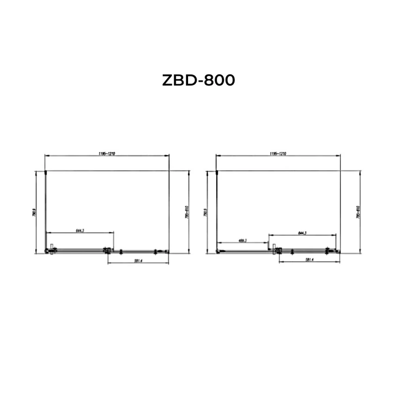 Milano Duo kabina prysznicowa 80x120, 195cm, 8mm