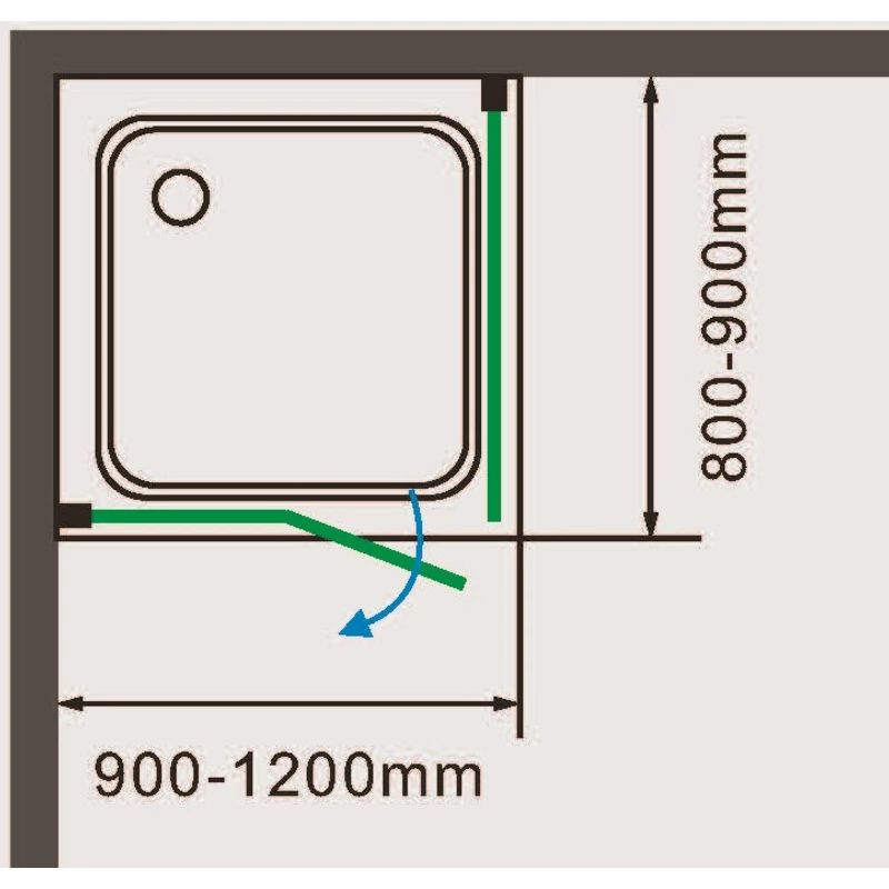 Pilas kabina prysznicowa 90x90, 195cm, 6mm