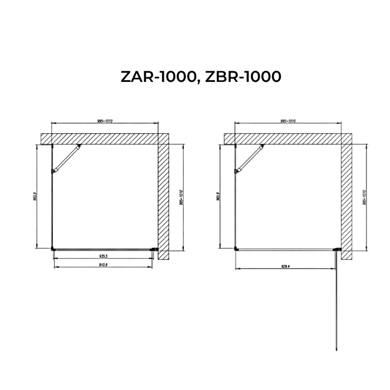 Rubio Black kabina prysznicowa 100x100, 195cm, 6mm