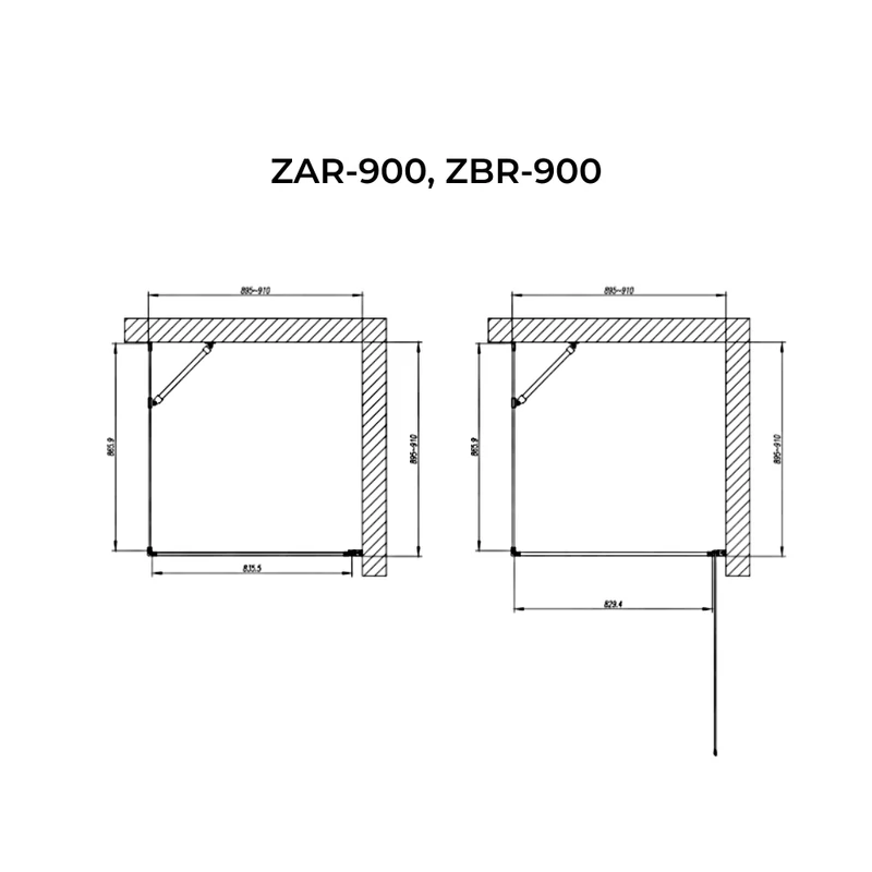 Rubio zuhanykabin 90x90, 195cm, 6mm