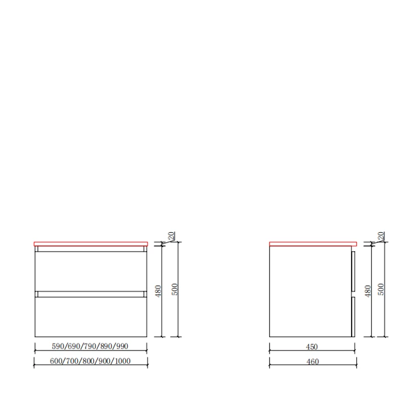 Catania || Matowa antracytowo-szara szafka łazienkowa z umywalką, 60 cm