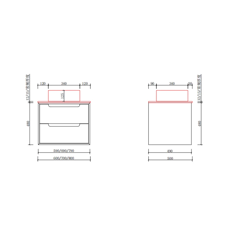Genova Sonoma Szafka łazienkowa z umywalką 60 cm