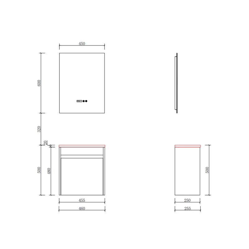 Zamora White Koupelnová skříňka s umyvadlem a se zrcadlem, LED