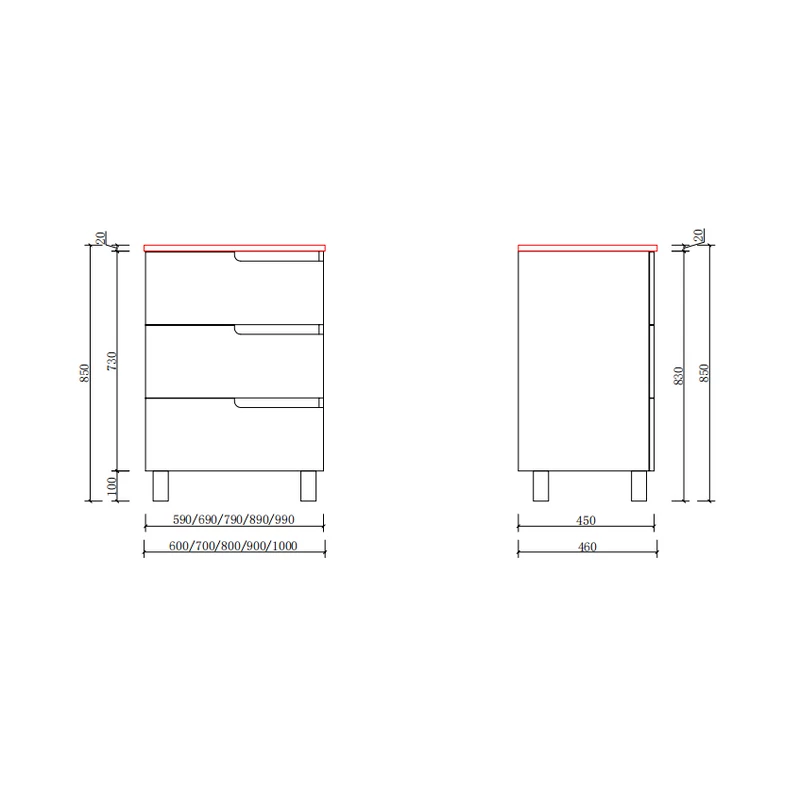 Torino || Matowa antracytowo-szara szafka łazienkowa z umywalką, 60 cm