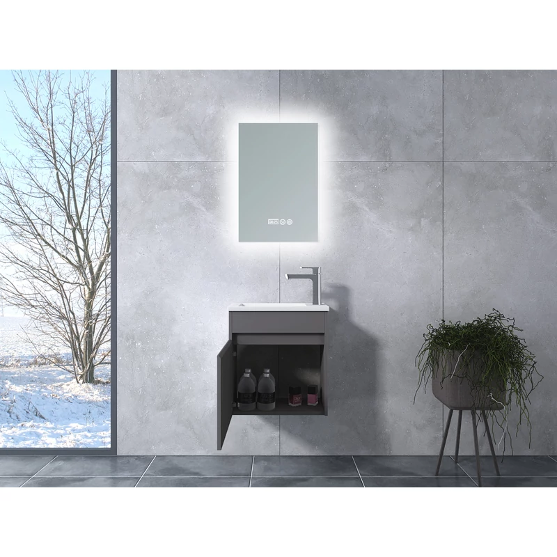 Zamora || Matowa antracytowo-szara szafka łazienkowa