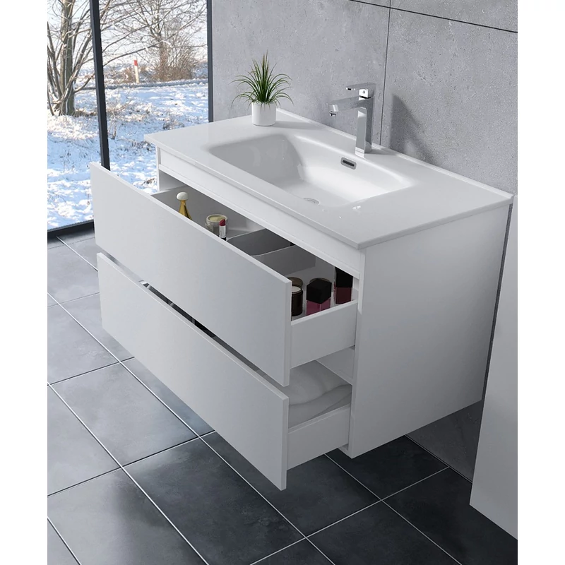 Catania White Koupelnová skříňka s umyvadlem 90cm