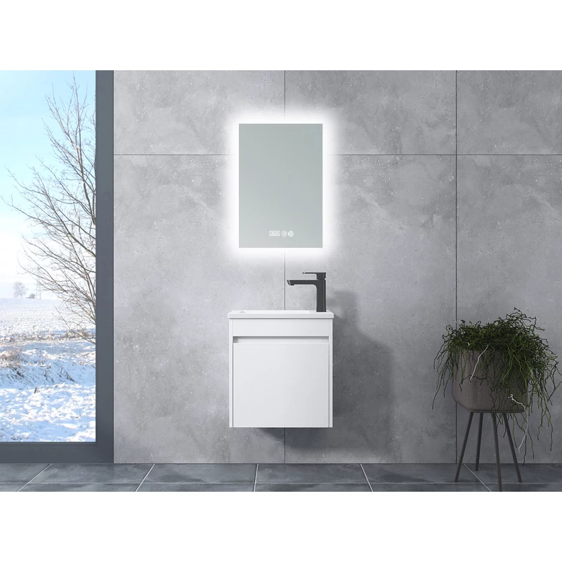 Zamora White Koupelnová skříňka s umyvadlem a se zrcadlem, LED