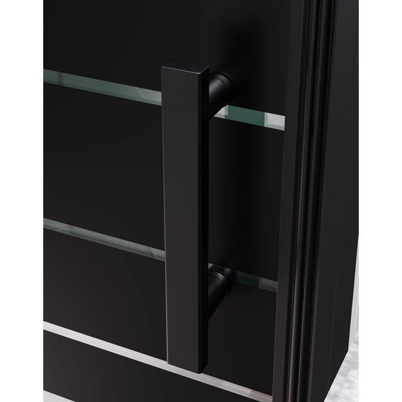 Madeira Black Pattern 80 otevírací sprchové dveře, 190cm, 6mm