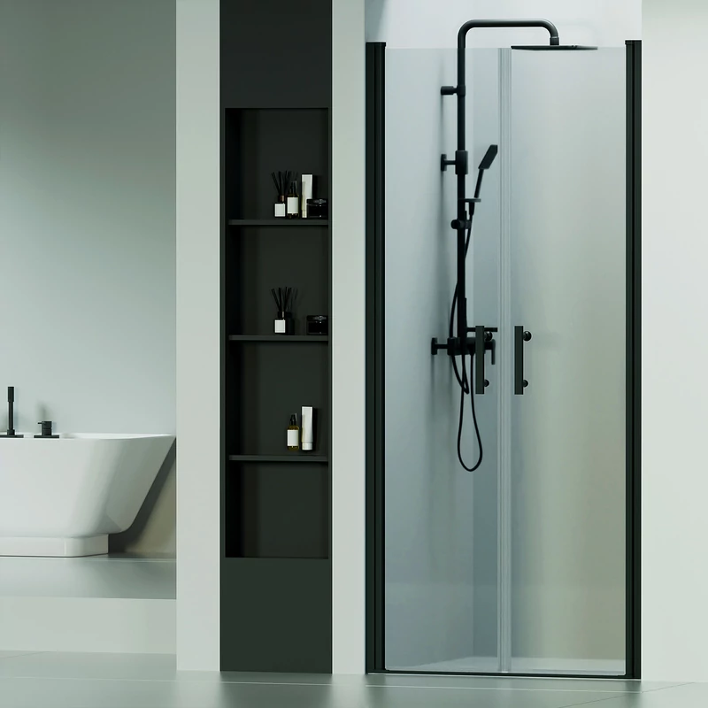 Westy 80,90,100 Black dvoukřídlové sprchové dveře, 195cm, 6mm