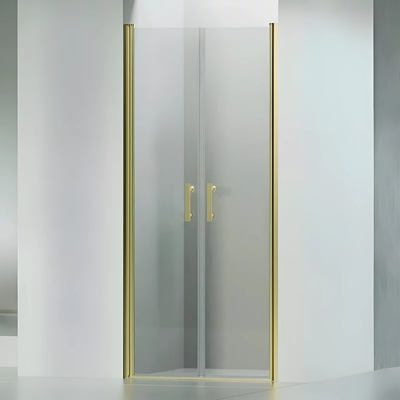 Westy Gold 80 dwuskrzydłowe drzwi prysznicowe otwierane, 195cm, 6mm