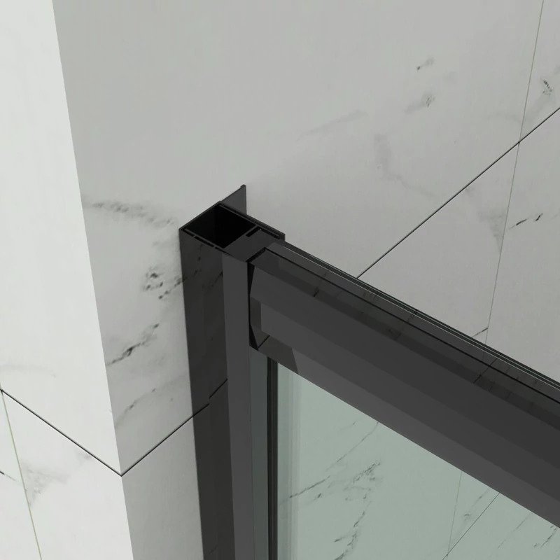 Elche Black 120 drzwi prysznicowe przesuwne, 190cm, 6mm