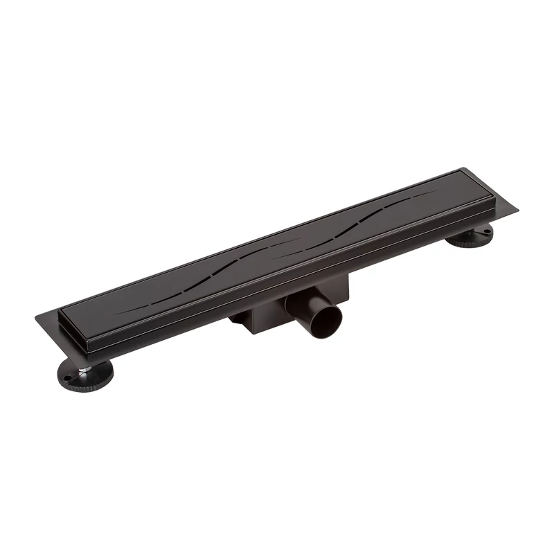 Burela matná čierna lineárny sprchový žľab, 50 cm