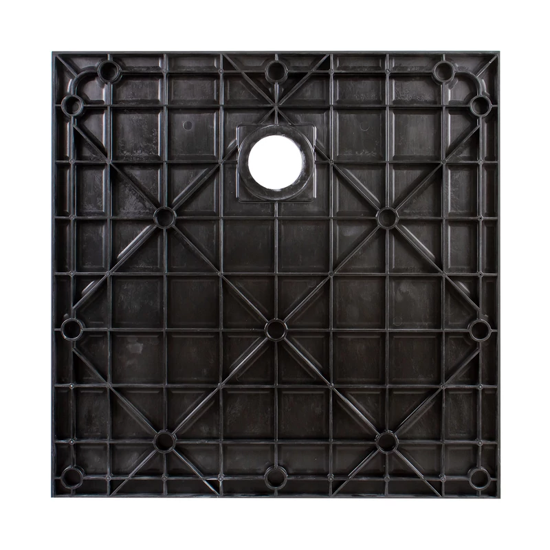Cagliari Black 80x80x2,6 cm Čtvercová SMC sprchová vanička se sifonem