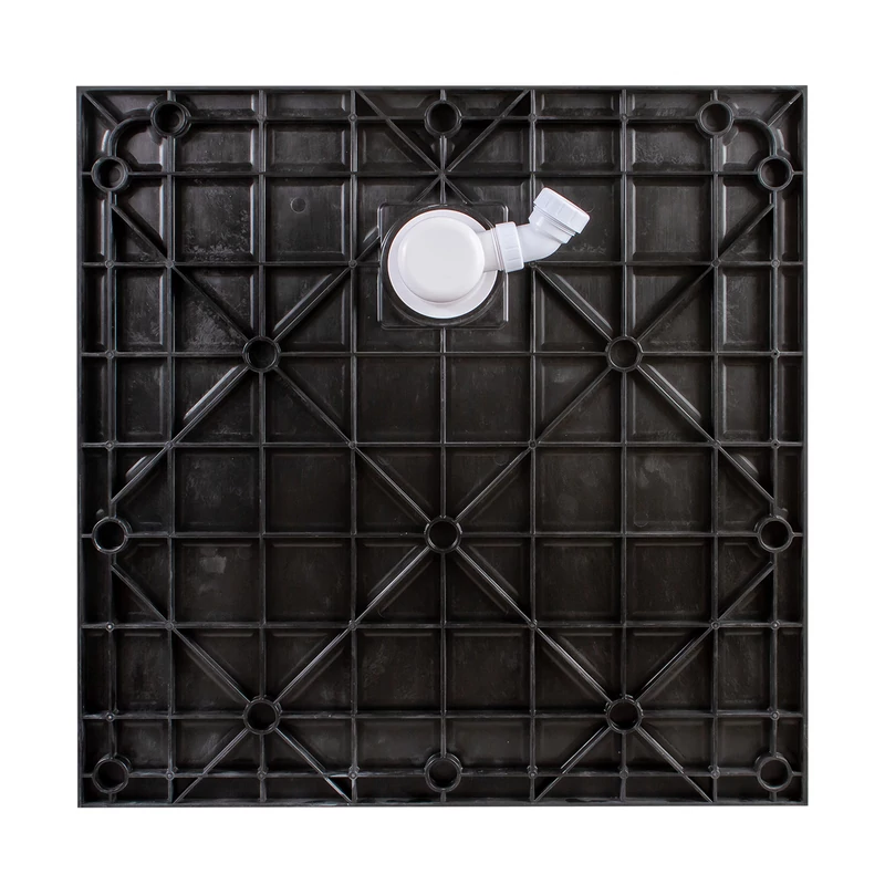 Cagliari Black 80x80x2,6 cm Čtvercová SMC sprchová vanička se sifonem
