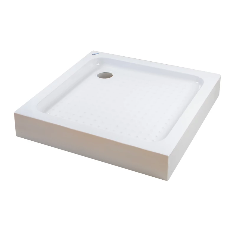 Almagro 80x80x13,5 cm Čtvercová akrylátová sprchová vanička se sifonem