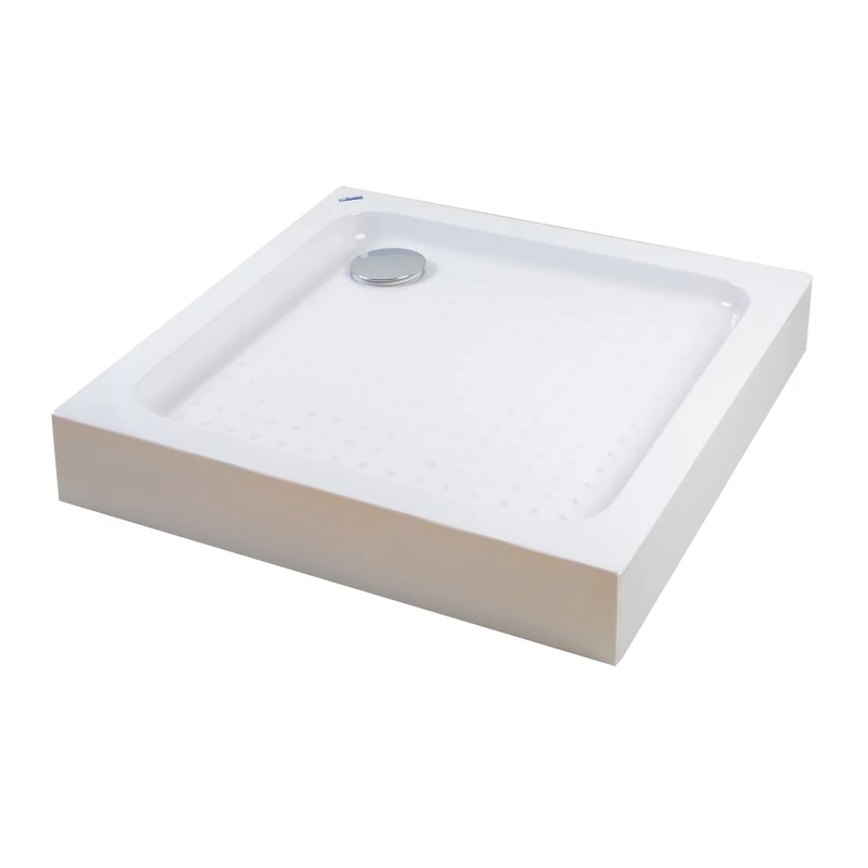 Almagro 80x80x13,5 cm Čtvercová akrylátová sprchová vanička se sifonem