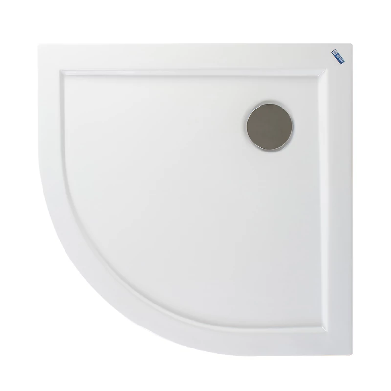 Coria 80x80x5 cm íves, akril zuhanytálca szifonnal