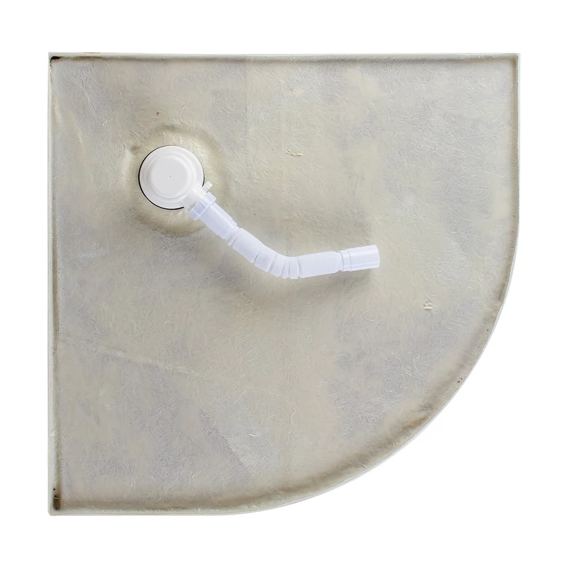 Coria 80x80x5 cm íves, akril zuhanytálca szifonnal
