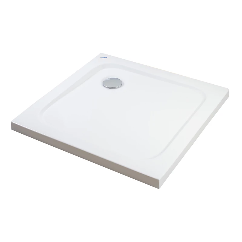 Coria 80x80x5 cm Čtvercová akrylátová sprchová vanička se sifonem