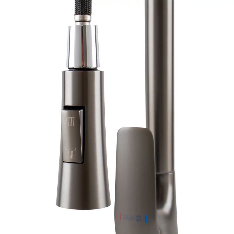 Ibiza Gun Grey kuchyňská baterie s výsuvnou sprchou