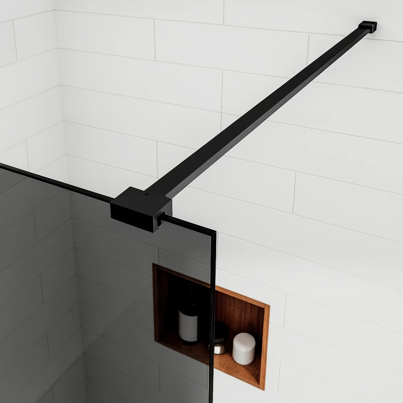 Walk-in Black ścianka prysznicowa, z przydymionym szkłem 80, 200cm, 8mm