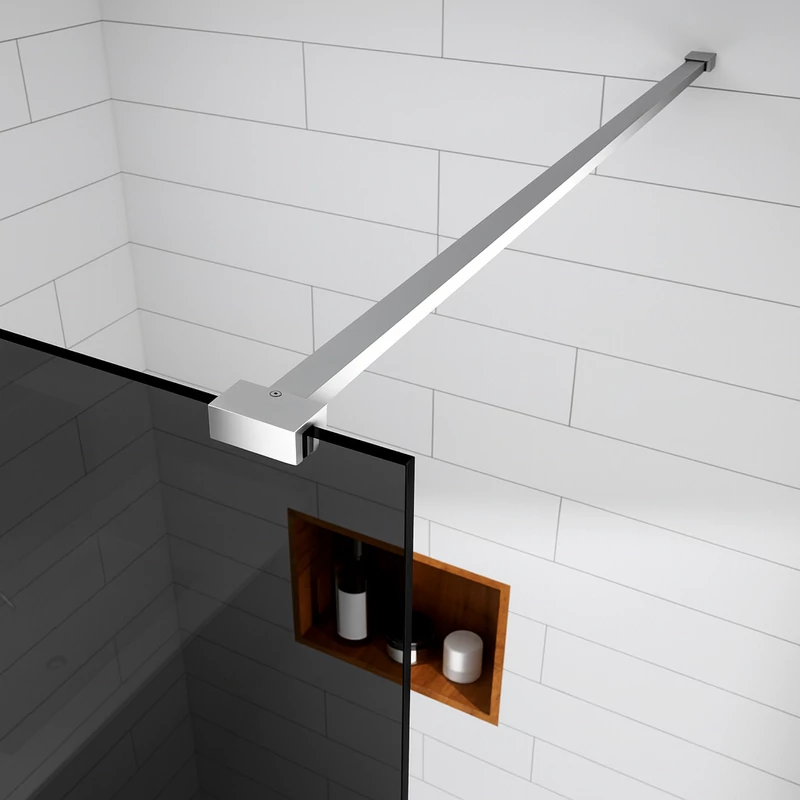 Walk-in Chrome ścianka prysznicowa, z przydymionym szkłem 80, 200cm, 8mm