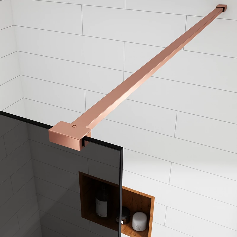 Walk-in Rose Gold ścianka prysznicowa, z przydymionym szkłem 80, 200cm, 8mm