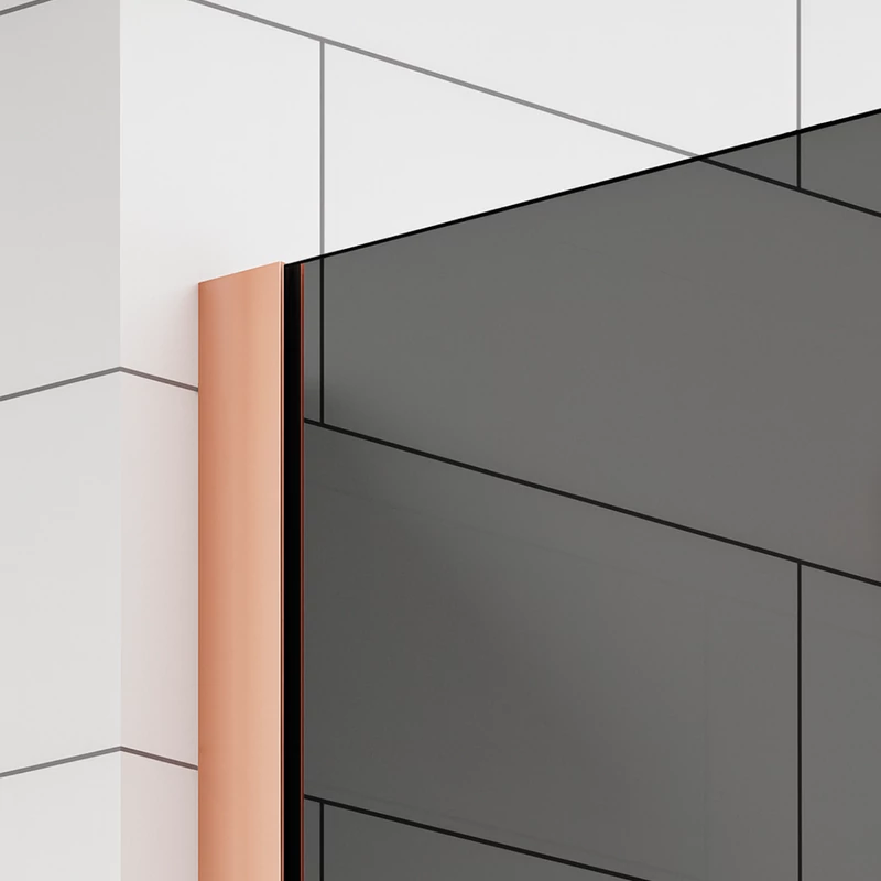 Walk-in Rose Gold ścianka prysznicowa, z przydymionym szkłem 80, 200cm, 8mm