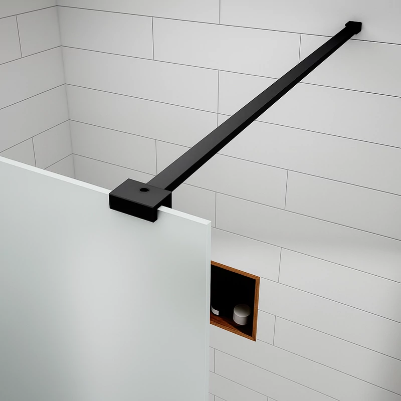 Walk-in Black ścianka prysznicowa, ze szkłem matowym, trawionym kwasem 50, 200cm, 8mm