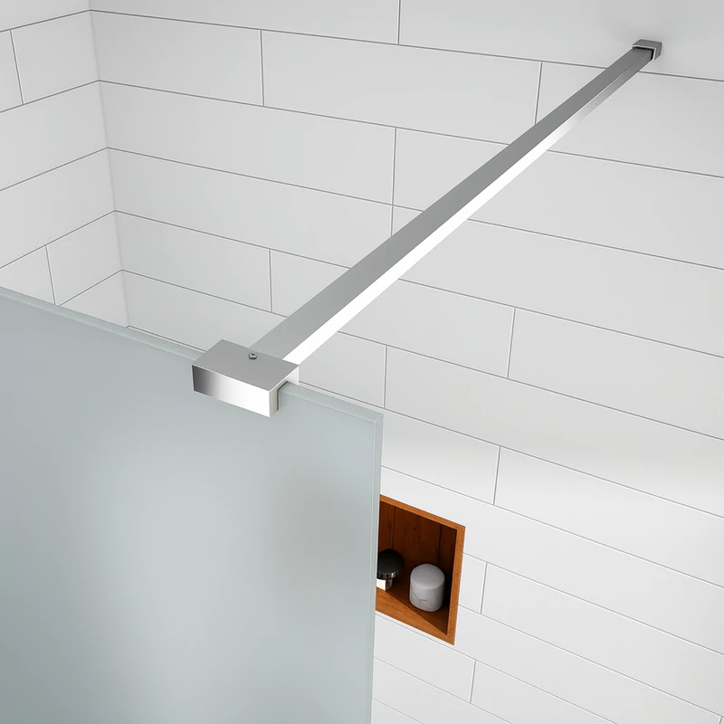 Walk-in Chrome ścianka prysznicowa, ze szkłem matowym, trawionym kwasem 50, 200cm, 8mm